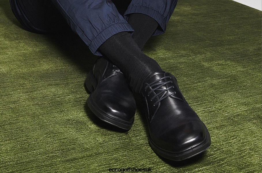 Ecco HELSINKI 2 Plain Derby Black Men Shoes Black- Ecco Outlet