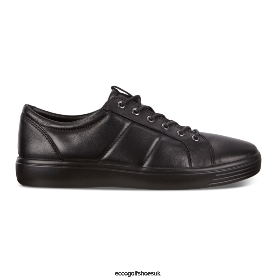 Ecco SOFT 7 Padded Leather Sneaker Black Men Shoes Black- Ecco Outlet