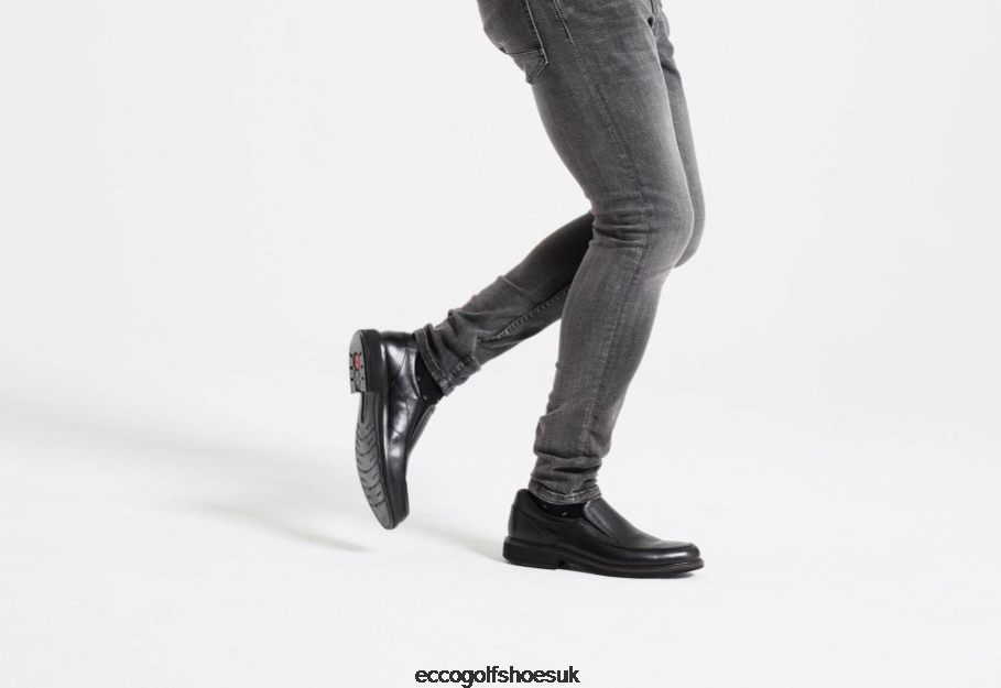 Ecco Holton Apron Toe Slip On Black Men Shoes Black- Ecco at Low Price