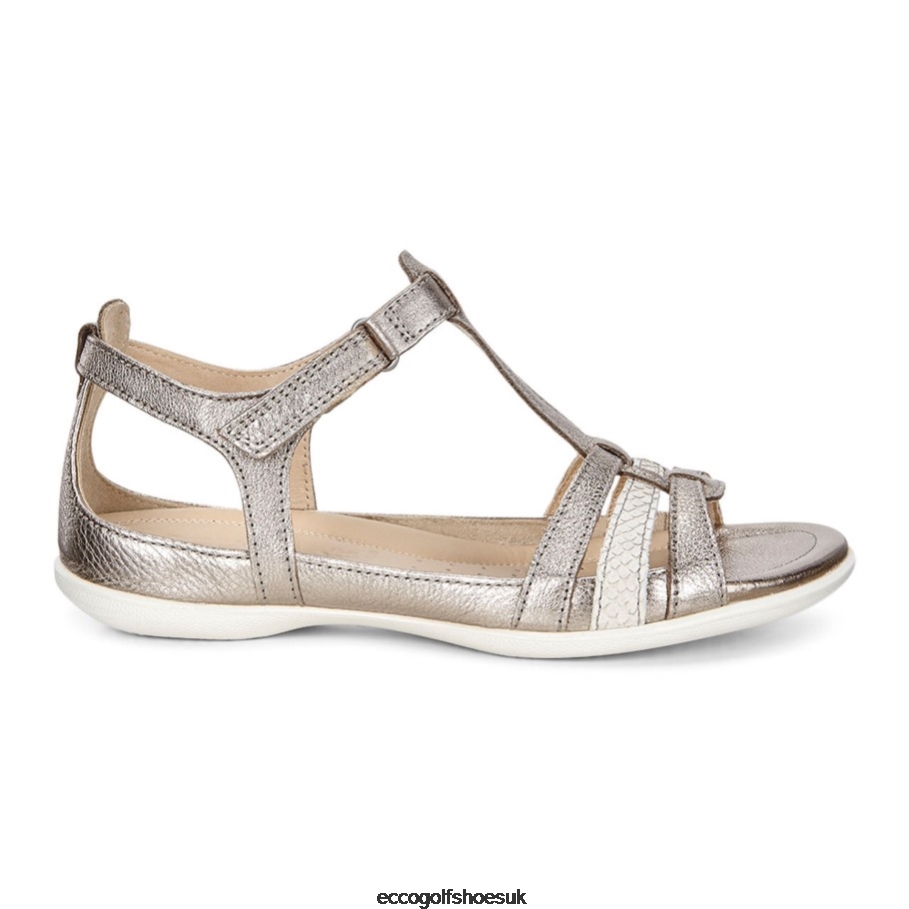 Ecco FLASH T-Strap Sandal Warm Grey Metallic-Moon Rock Women Shoes Grey- Ecco Online Shopping