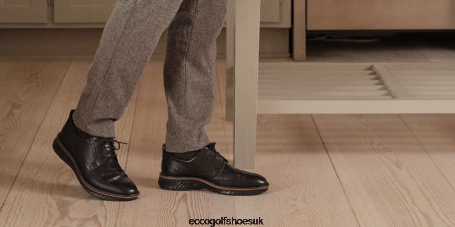 Ecco ST.1 Hybrid Wingtip Shoe Black Men Shoes Black- Ecco UK