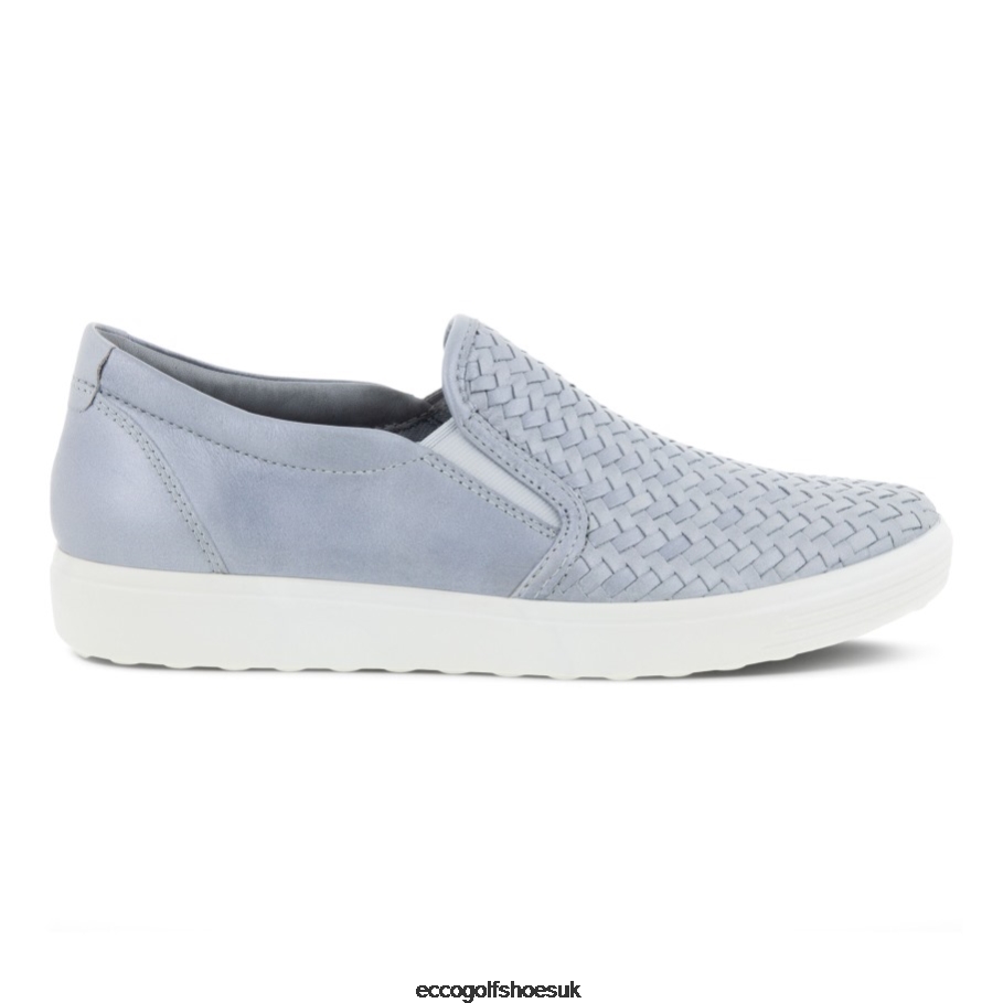 Ecco SOFT 7 Slip-On Silver Grey Metallic Women Shoes Grey- Ecco Online Shopping