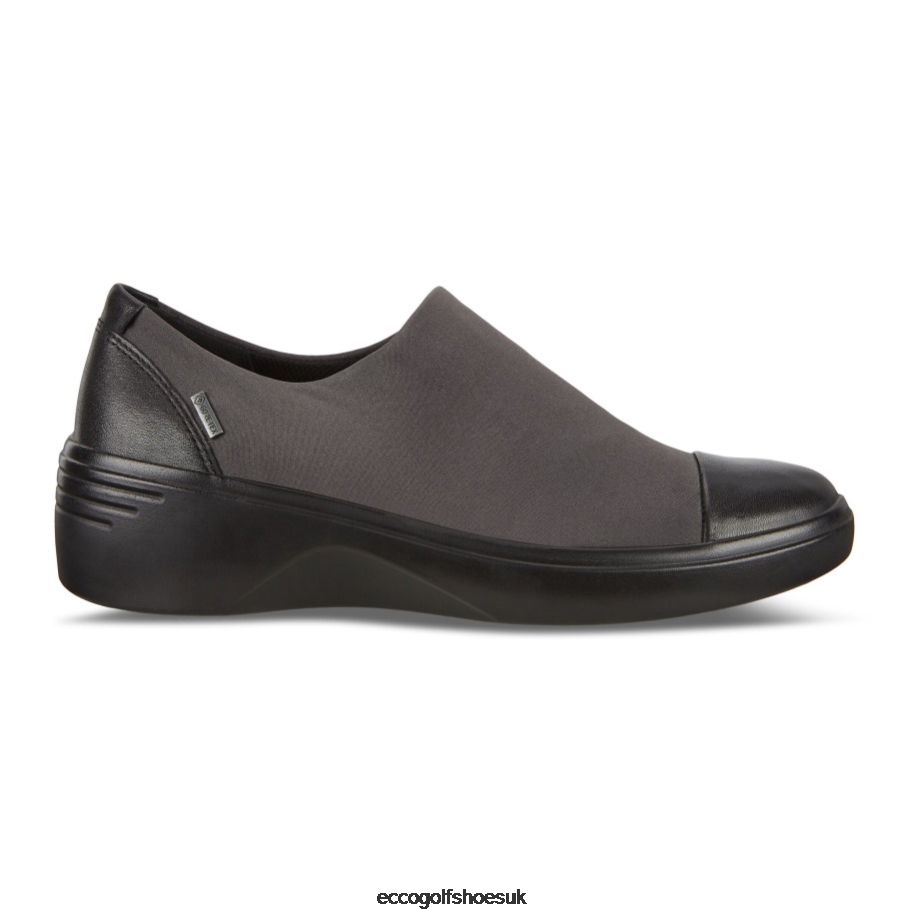 Ecco SOFT 7 Wedge Slip-On Shoes GTX Black-Magnet Women Shoes Black- Ecco On Sale