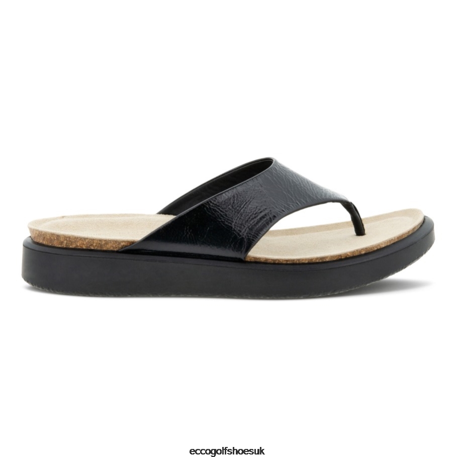 Ecco CORKSPHERE Sandal Thong Black Women Shoes Black- Ecco Outlet