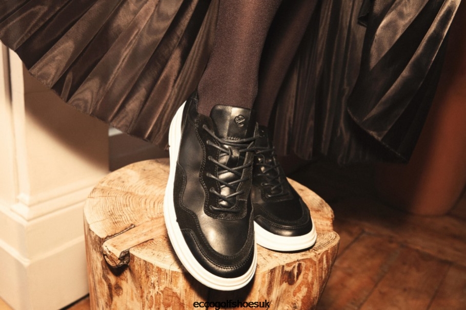 Ecco SOFT X Lace-Up Sneaker Black Women Shoes Black- Ecco at Discounts