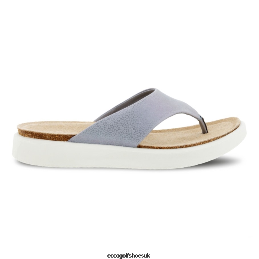 Ecco CORKSPHERE Sandal Thong Silver Grey Women Shoes Grey- Ecco at Discounts