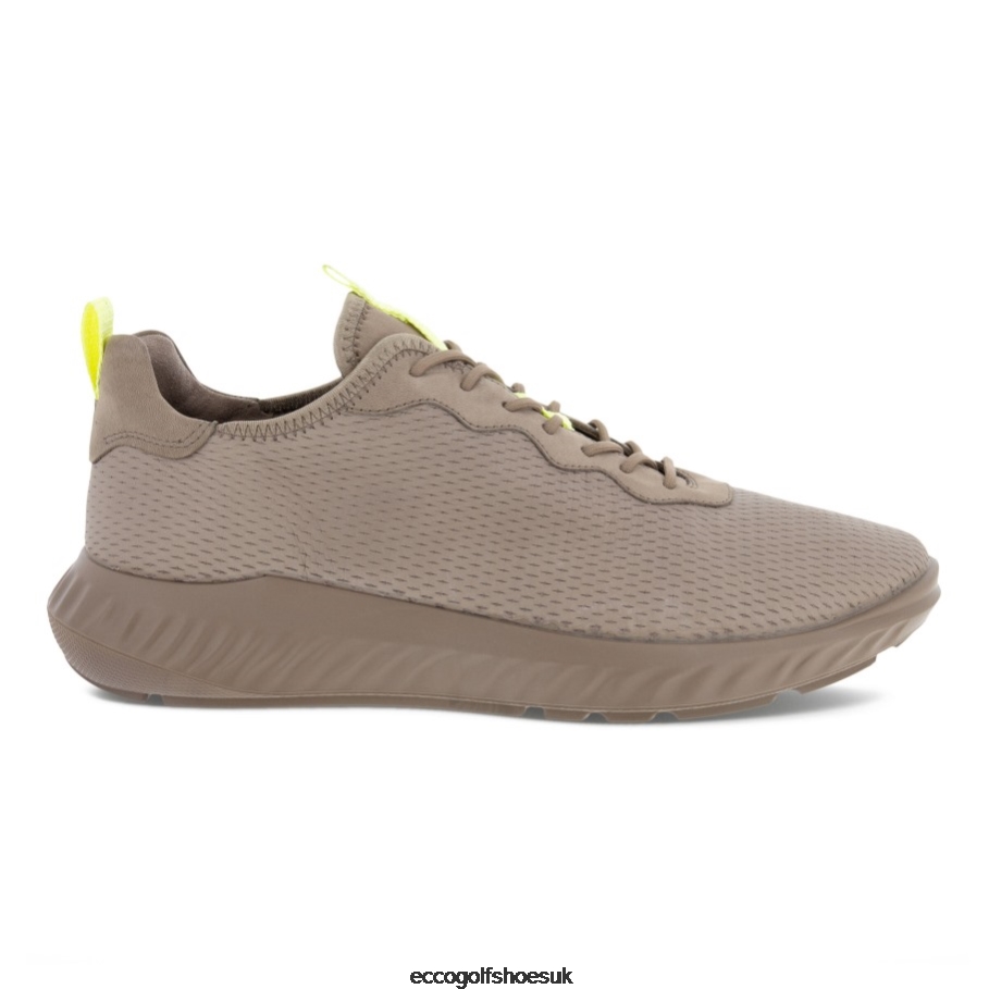Ecco ATH-1F Street Style Leather Sneakers Taupe-Taupe-Sunny Lime Men Shoes Taupe- Ecco Official Website
