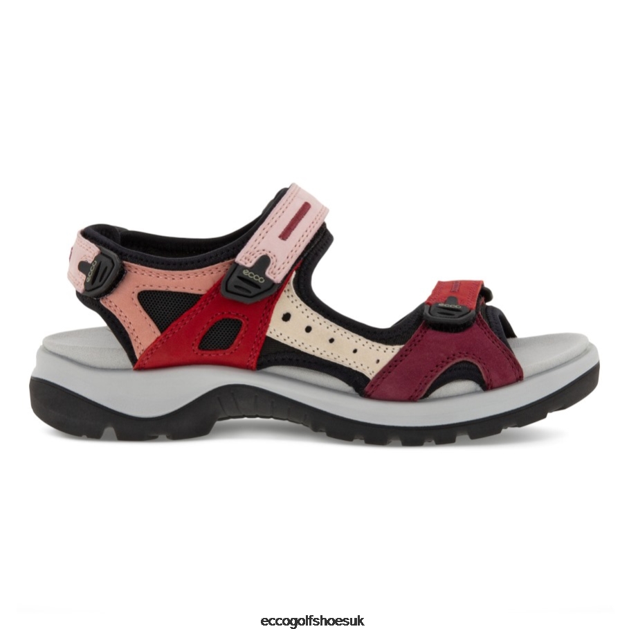 Ecco OFFROAD Flat Sandal Multicolor Chili Red Women Shoes Multicolor- Ecco Outlet