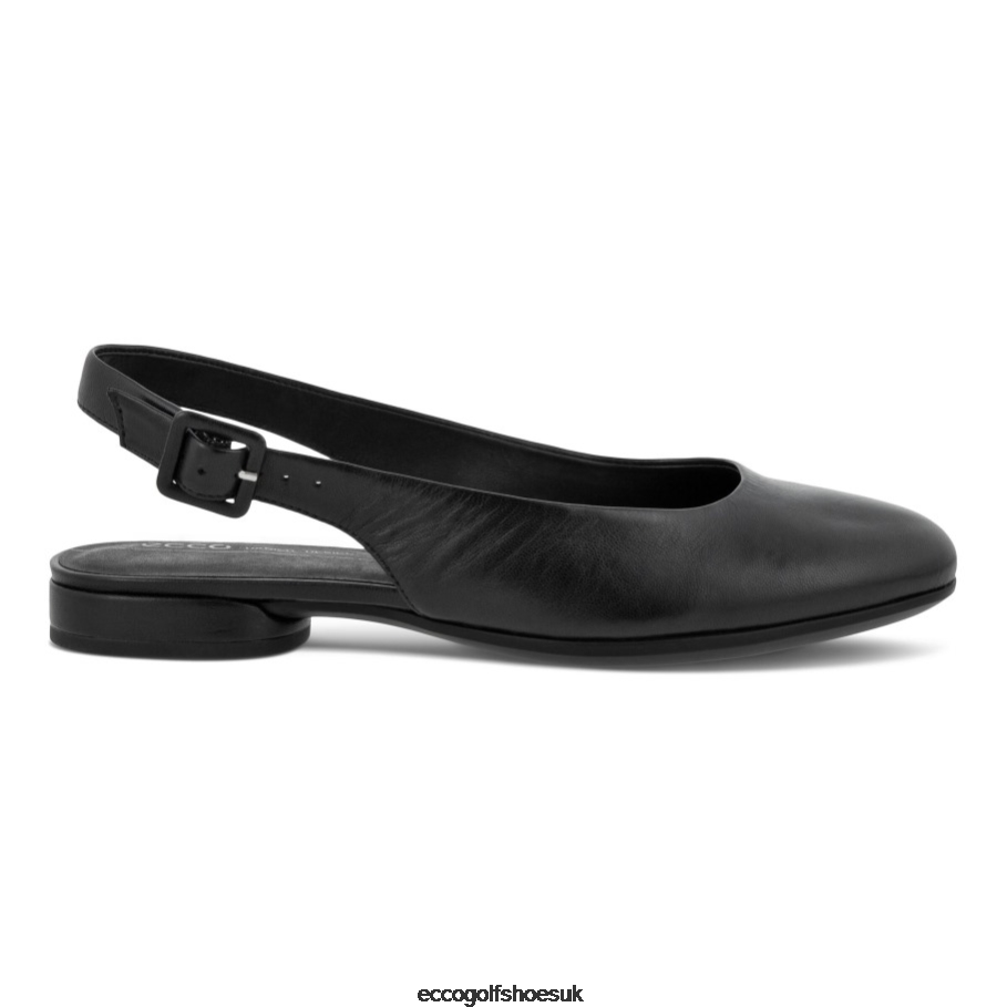 Ecco ANINE Sling-Back Flats Black Women Shoes Black- Ecco Outlet